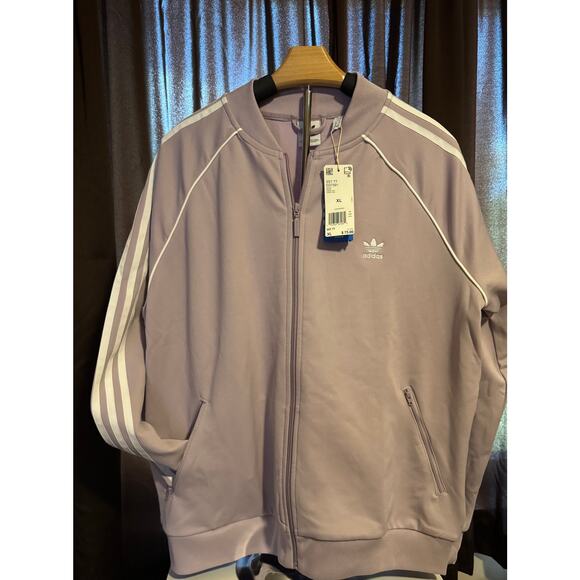 Adidas Track Jacket Sz XL women's Lavender Purple NEW - Picture 1 of 4